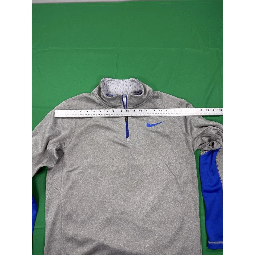 Nike Therma Fit Quarter Zip Pullover Gray Blue Mens Medium Athletic Running